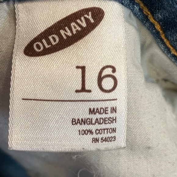 Old‎ Navy Blue Denim Jean Skirt 16 with Frayed Raw Hem Distressed Western Rodeo - Picture 5 of 5